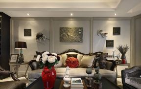 2023新古典客廳沙發(fā)背景墻裝修圖片欣賞