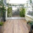 别墅屋顶花园浅色木地板装修平面图