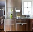 2023家庭厨房橱柜不锈钢台面效果图大全