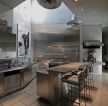 别墅厨房简约橱柜不锈钢台面效果图