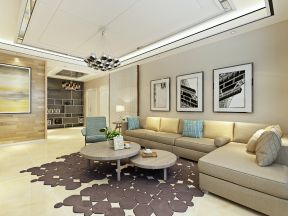 2023高层现代客厅转角沙发装修效果图片