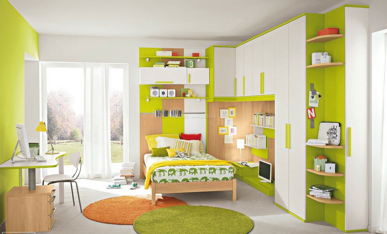 2023家居卧室组合家具绿色装饰设计