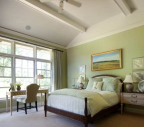 2023家居卧室绿色壁纸装修设计图片一览