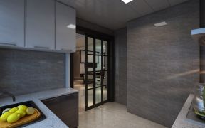 2023精简现代厨房玻璃推拉门装修效果图片