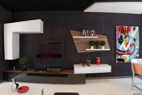 2023波普风格家庭电视墙造型设计装修图片