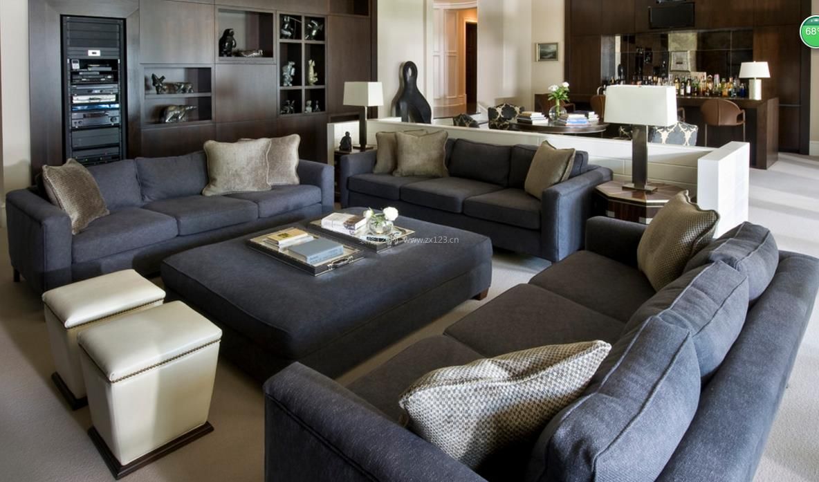 2022大户型客厅沙发摆放装饰效果图