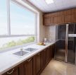 2023中式风格室内长方形厨房装饰图片