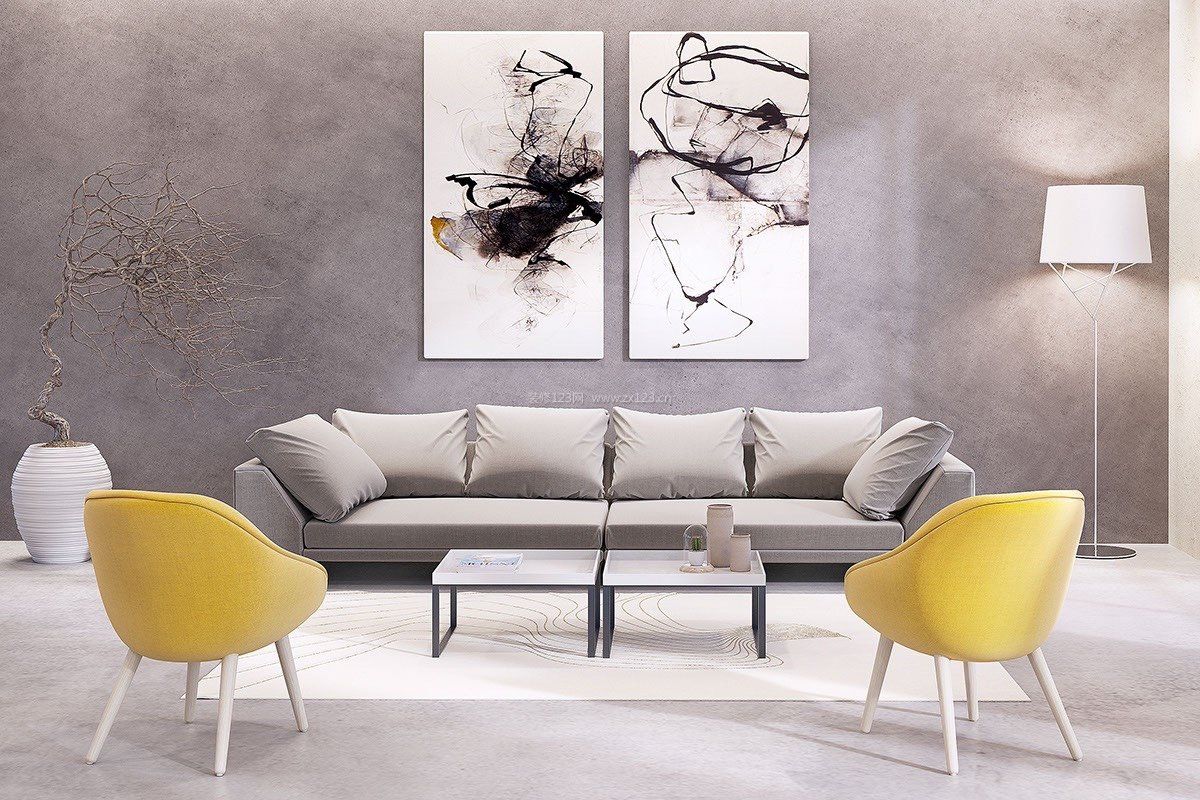 201现代风格黄色单人沙发效果图片