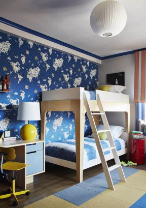 2023欧式儿童卧室花纹壁纸贴图
