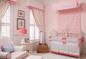 2023欧式粉色婴儿卧室吊顶效果图