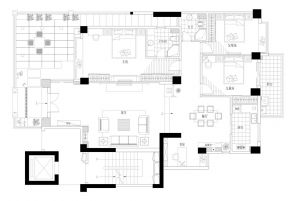 2023洋房经典三室两厅户型图