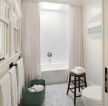 2023浴室白色布艺浴帘图片