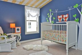 2023家居婴儿房简单彩绘墙效果图