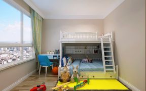 2023现代儿童房实木高低床装修效果图片