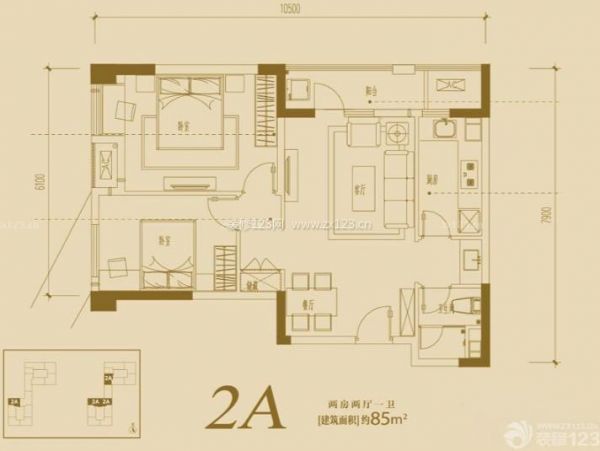 金域湖庭85平米户型图