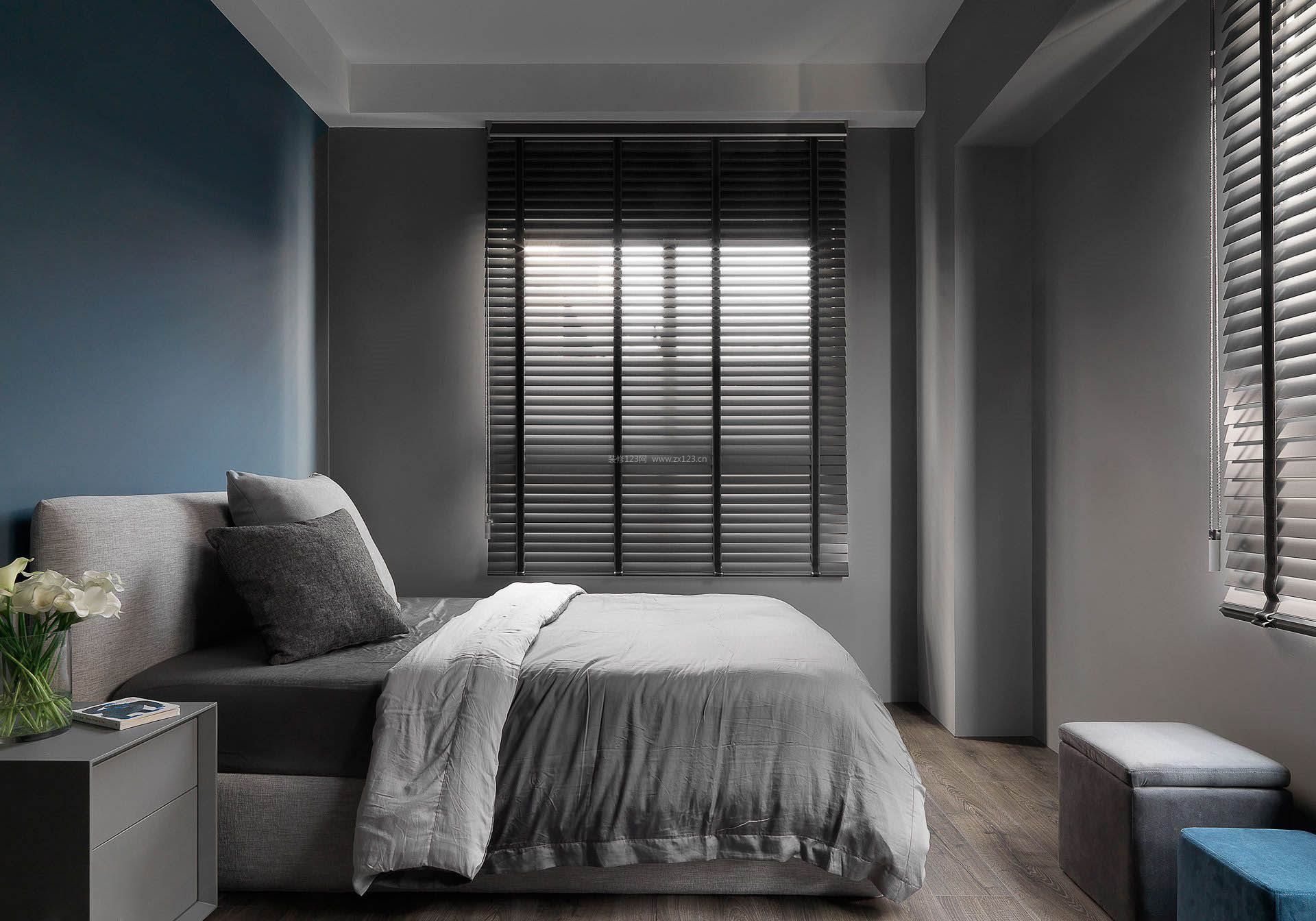 家装效果图 卧室 2020单身公寓黑白灰卧室装饰设计效果图 提供者