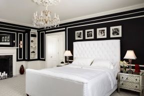2020黑白灰卧室设计图 软床装修效果图片