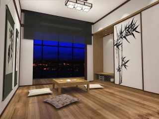 2023日式装修客厅室内背景墙效果图片