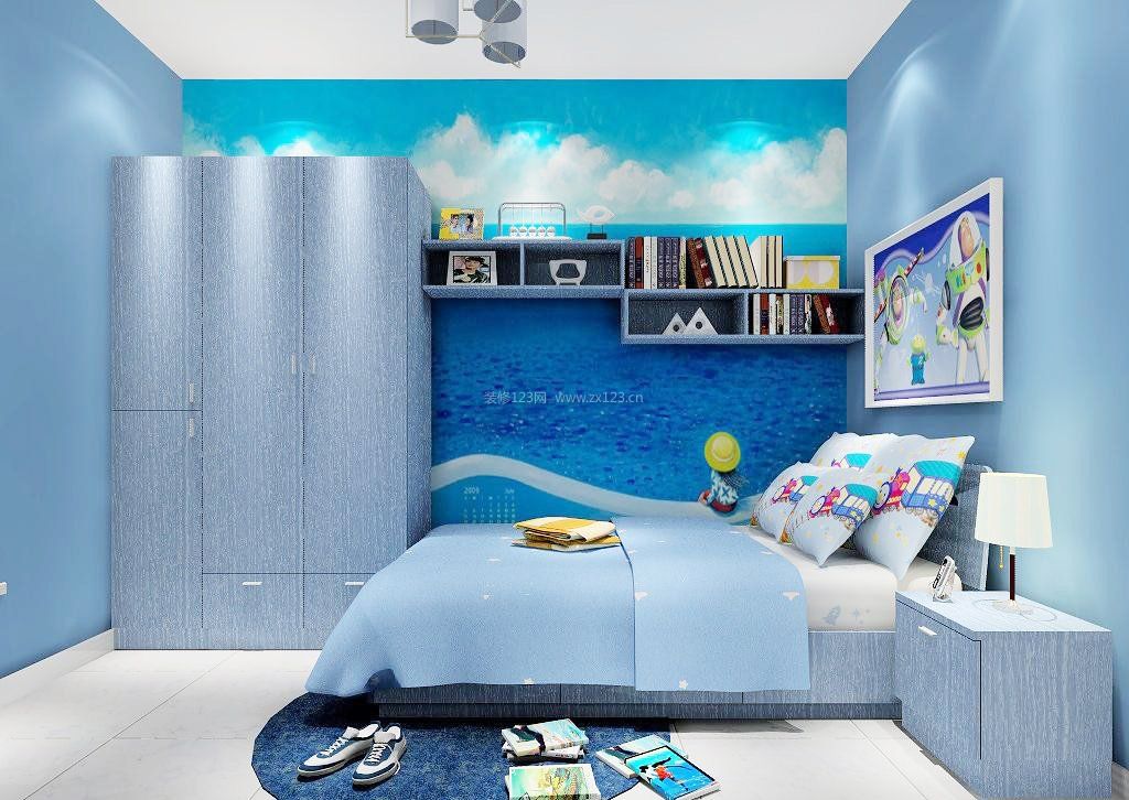 2023蓝色卧室颜色搭配效果图欣赏