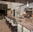 2023别墅内部餐厅厨房一体造型装修设计效果
