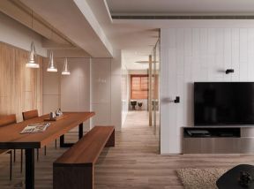2023现代客餐厅室内浅色木地板贴图欣赏