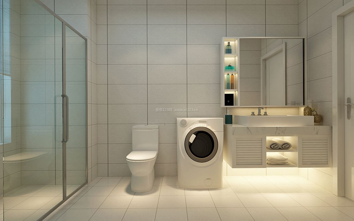 现代北欧风格卫生间浴室柜装修效果图片