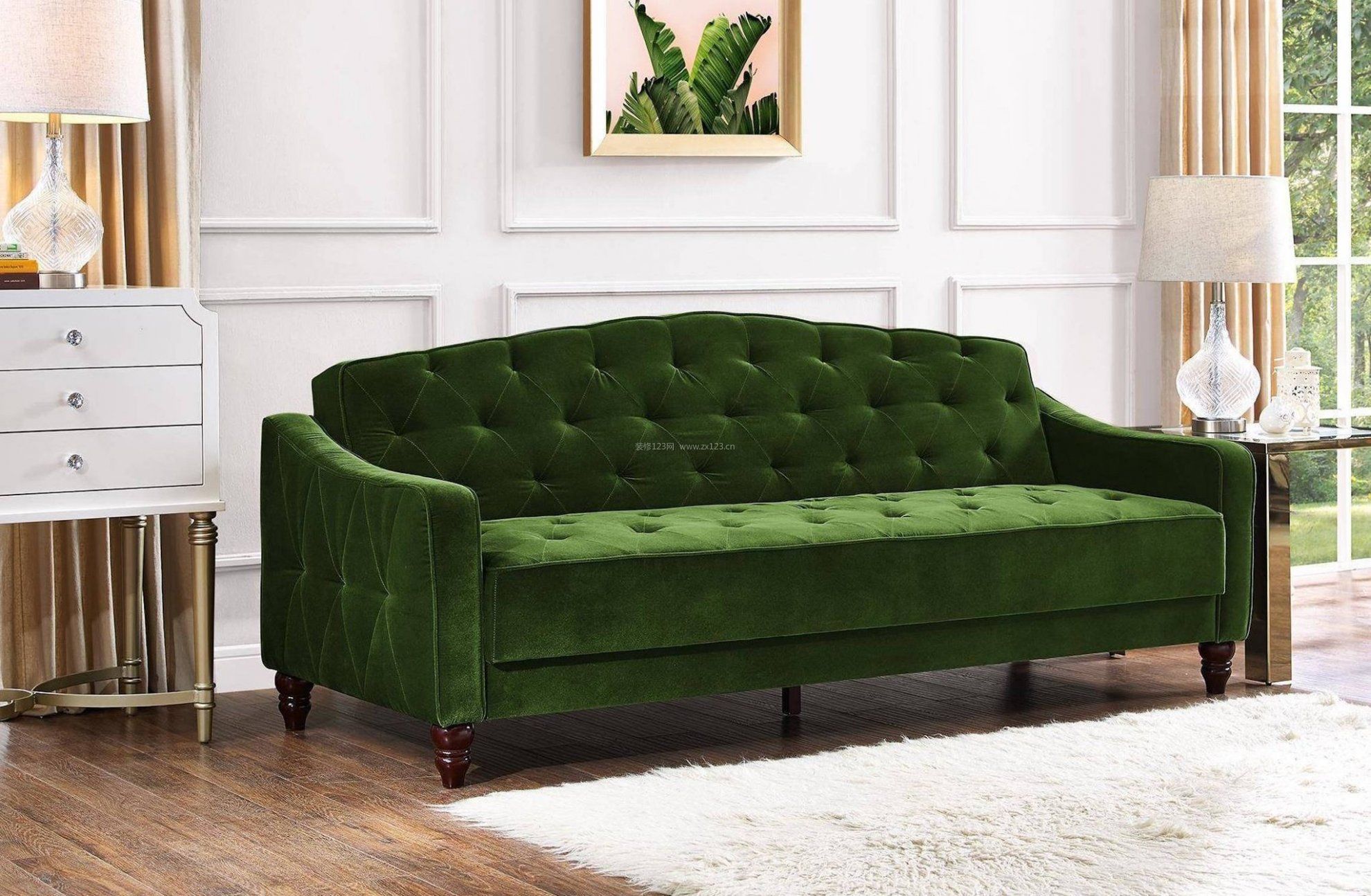 2017绿色欧式风格家居沙发图片