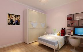2023女学生卧室粉色墙面设计装修效果图片