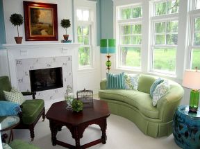 2023欧式家居沙发绿色搭配效果图片