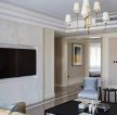 现代美式客厅简易电视墙装修效果图