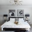 2023黑白灰现代卧室床头装饰画设计图片