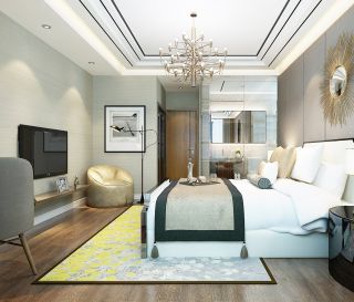 2023港式风格装修客厅卧室效果图