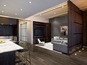 2023现代家装客厅木质屏风隔断效果图