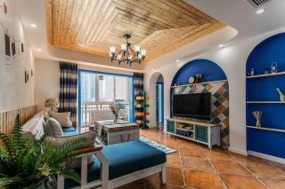 2023家庭地中海风格客厅沙发装潢图