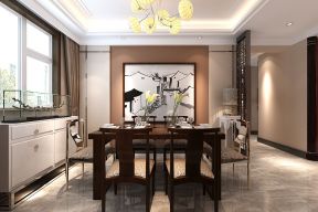2020家庭中式餐廳裝修效果圖 2020餐廳背景墻裝修圖片