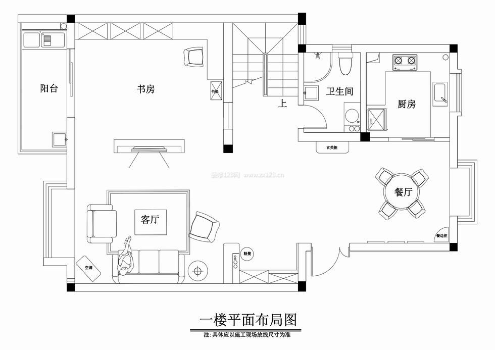 2023浪漫簡單的復(fù)式一樓戶型圖