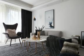 现代简约风格客厅灰色沙发效果实景图2023