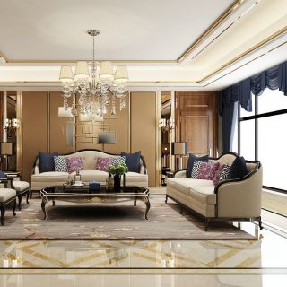 2023年客厅洛可可风格家具设计效果图片