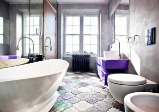2023现代长方形浴室拼花地板高清贴图