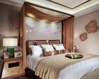 2023东南亚别墅卧室床缦装修设计图片