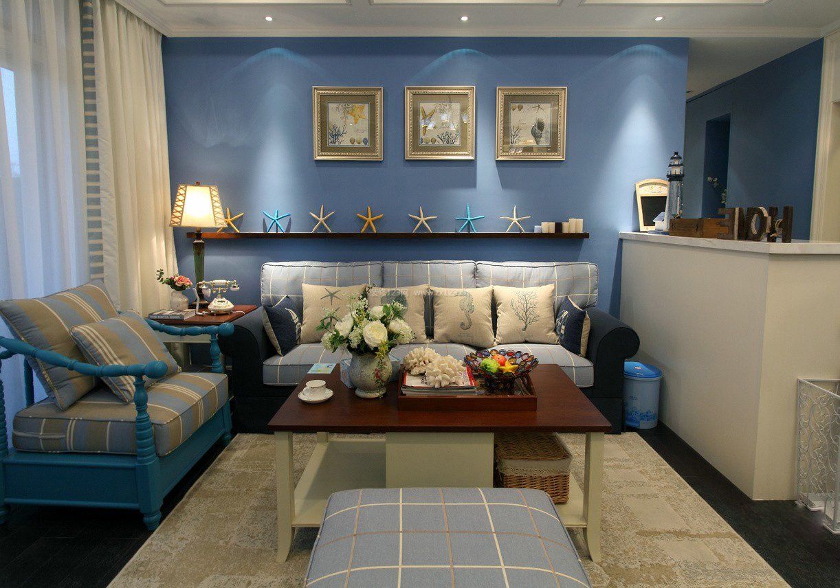 地中海式风格小客厅装饰装潢图片2023