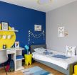 儿童房蓝色背景墙壁纸装修效果图欣赏