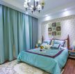 北美风情风格卧室窗帘颜色装饰图片