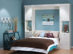 纯欧式卧室壁柜床设计图片
