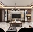 2023新中式复式客厅微晶石电视背景墙装修效果图