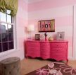 女生房间粉红色家具摆放装修图