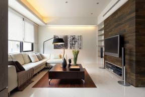 100平方二室二厅木质电视墙设计