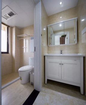 2023现代美式干湿分离卫生间淋浴室装修效果图片