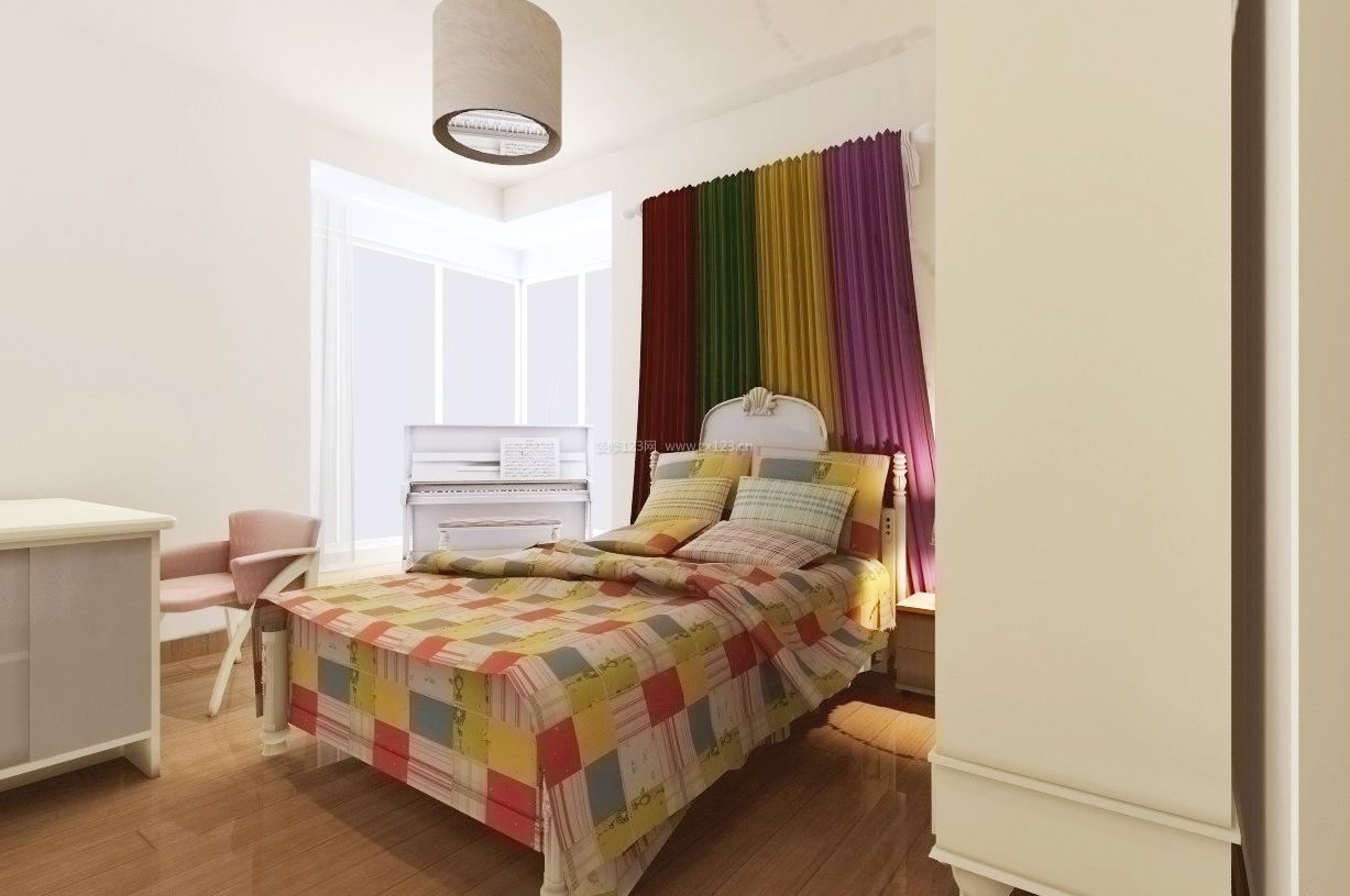 住宅房屋卧室床头颜色搭配设计效果图