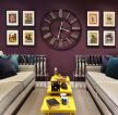 欧式家装客厅紫色系墙面图片